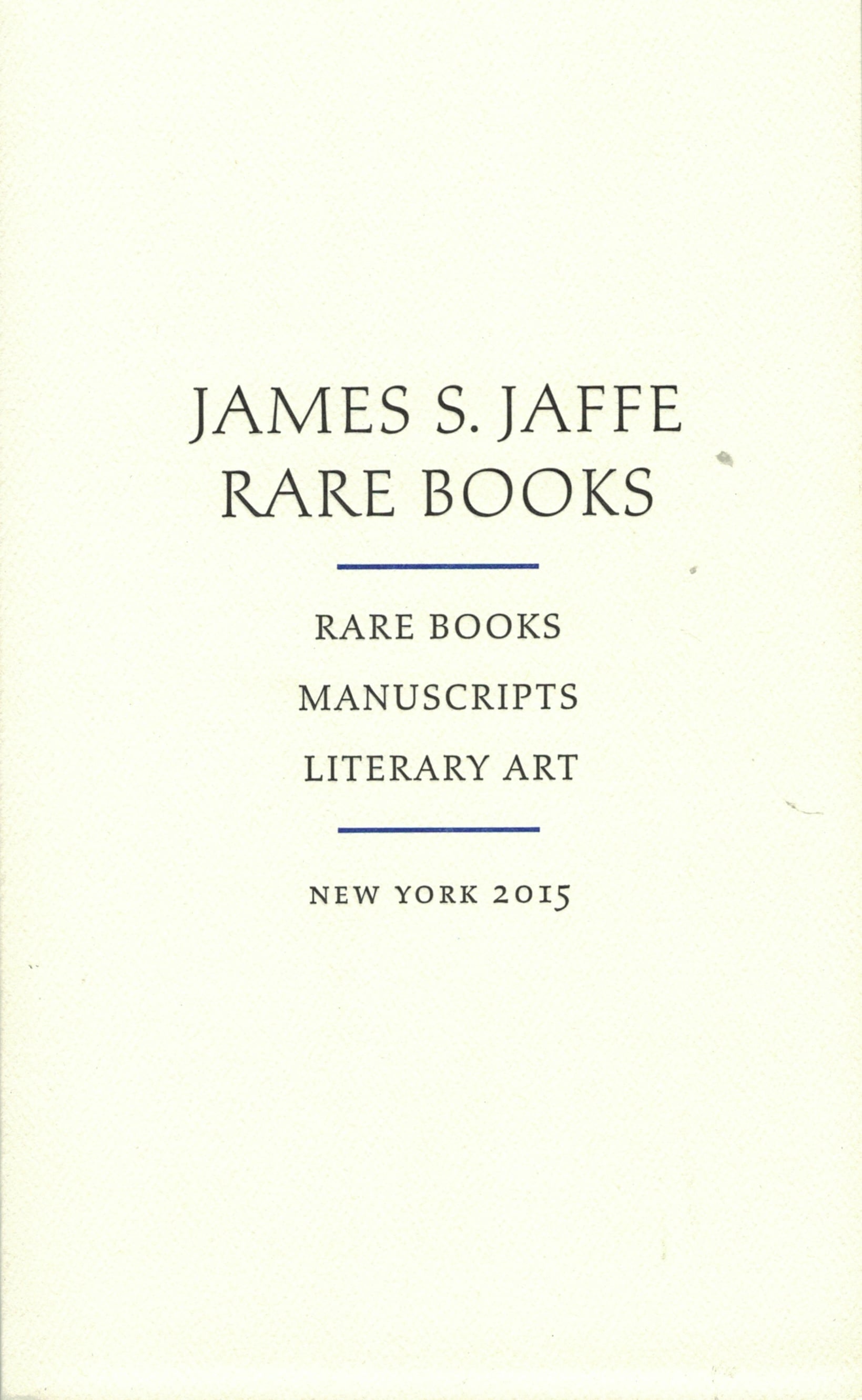 Rare Books, Manuscripts, Literary Art - December 2015