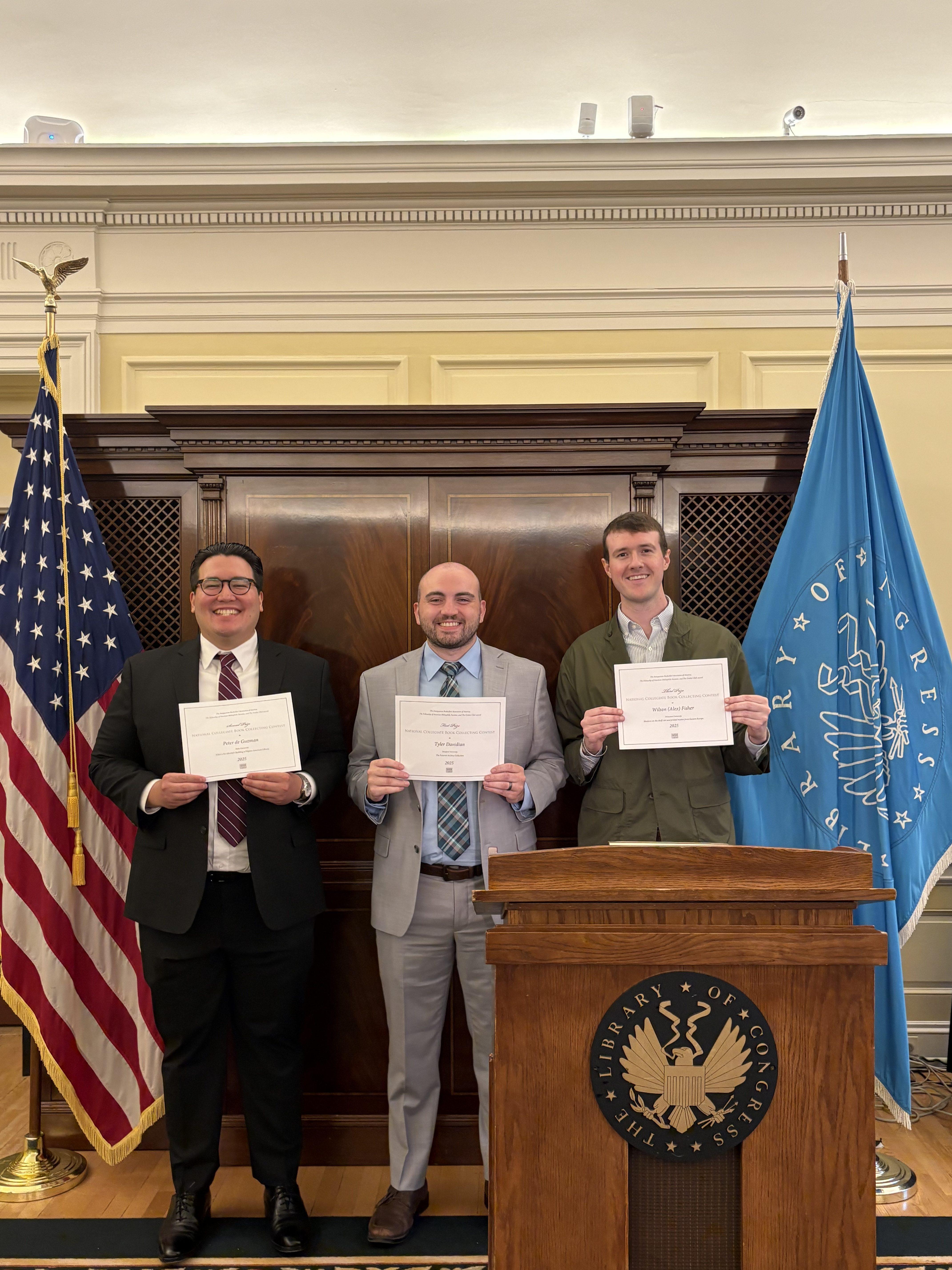 From left to right: Peter de Guzman, Tyler Davidian, and Wilson (Alex) Fisher.