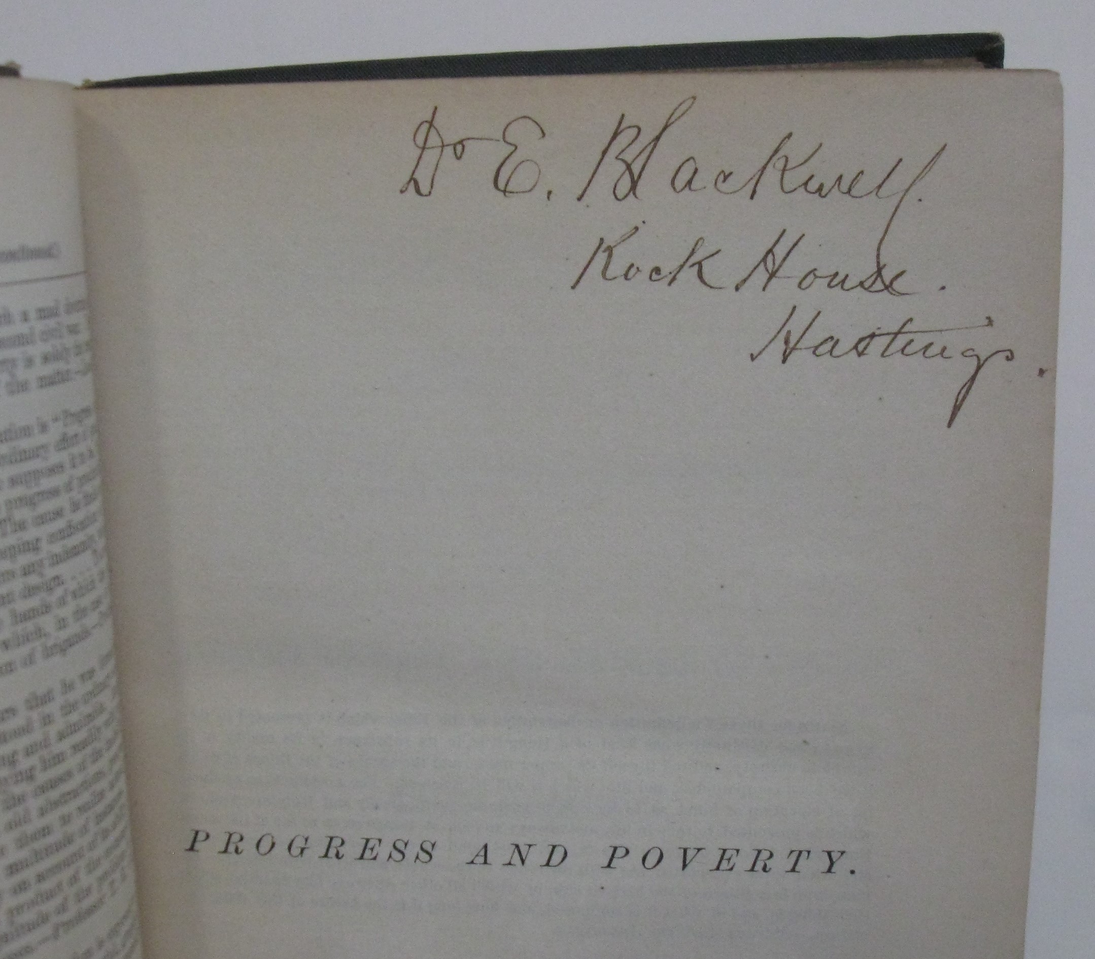 Elizabeth Blackwell’s copy of Henry George’s Progress and Poverty