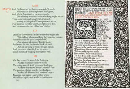 Comparison of Doves Press layout vs Kelmscott Press