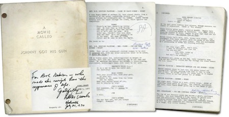 Johnny Got His Gun script (inscribed by Dalton Trumbo)