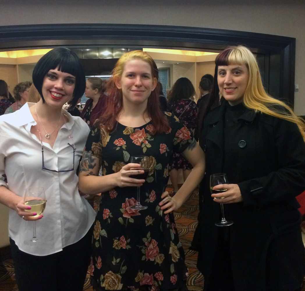 Ashley Wildes (Between the Covers), Alanna Miles (Caliban), and Kim Schwenk (Lux Mentis)