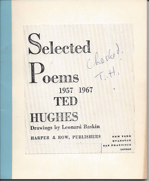 Selected Poems 1957-1967, Ted HUghes, Signed