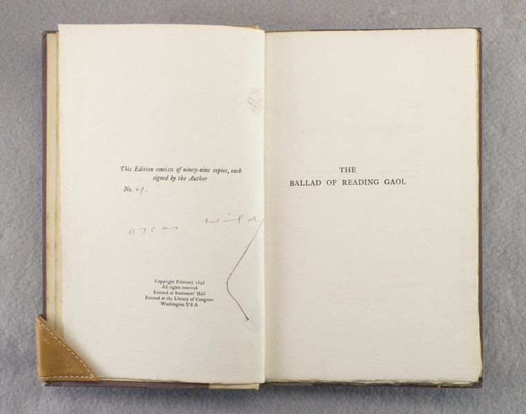 The Ballad of Reading Gaol (Signed) by Oscar Wilde