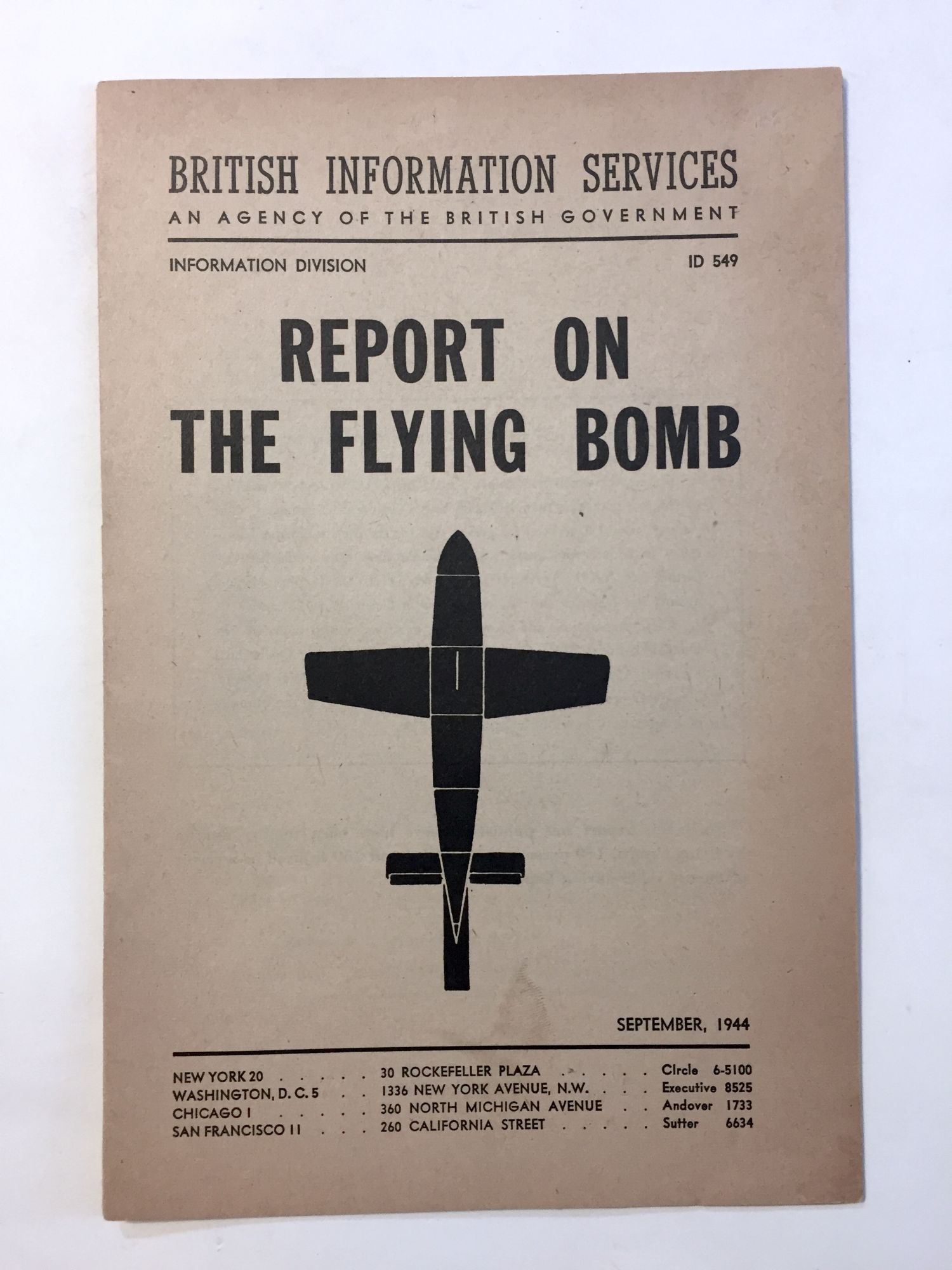 Report on the Flying Bomb (WWII) (Ephemera)