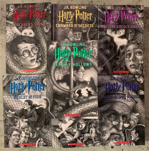 Set Of 8 Harry Potter Paperback Book Collection Inc 5 First Scholastic  Printings