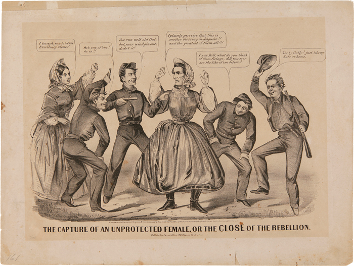 Jefferson Davis wearing a dress (caricature)