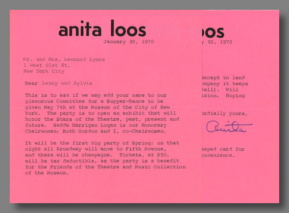 Anita Loos Letters